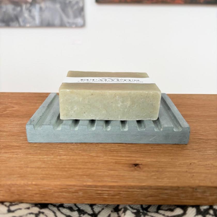 Soapstone  Grooved Rectangle Soap Dish