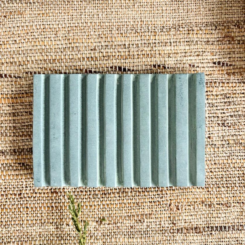 Soapstone  Grooved Rectangle Soap Dish