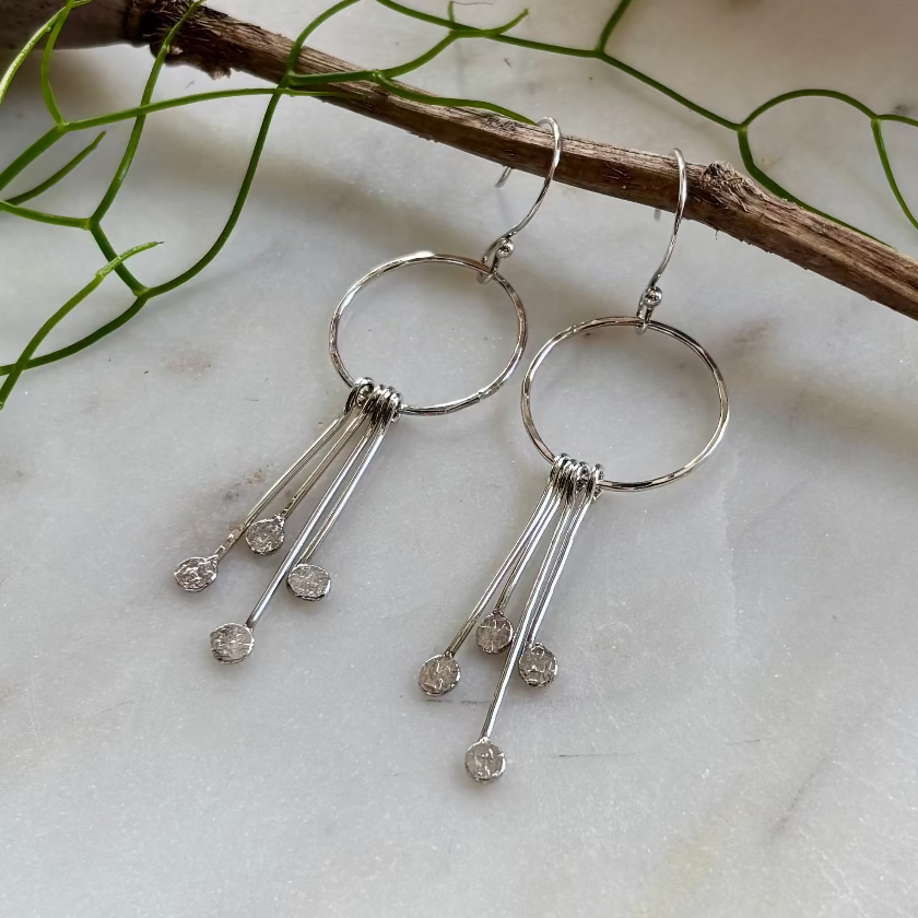 Sterling Paddle Dangle Earrings