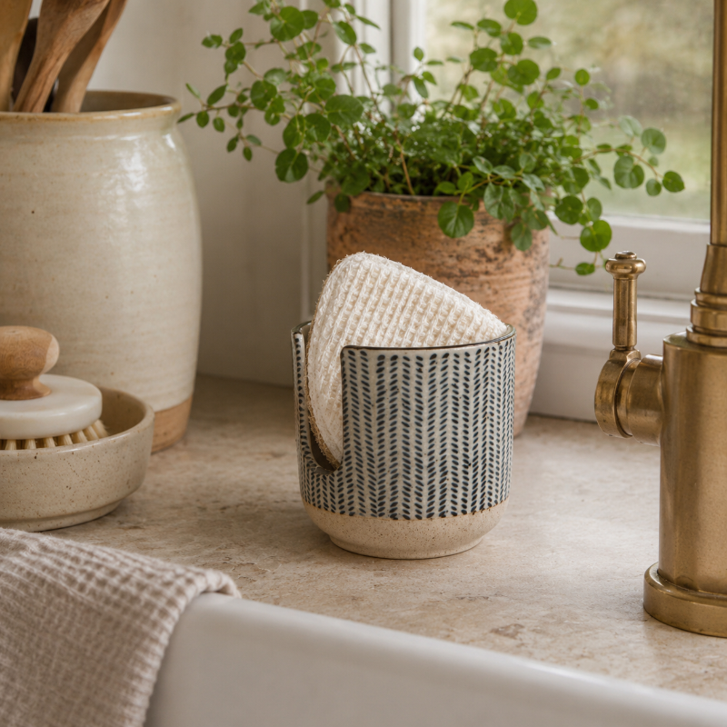 Herringbone Ceramic Sponge Holder