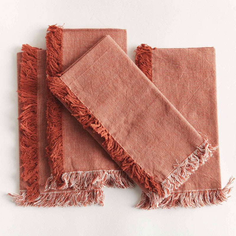Aura Cotton Dinner Napkins – Rust | Set of 4