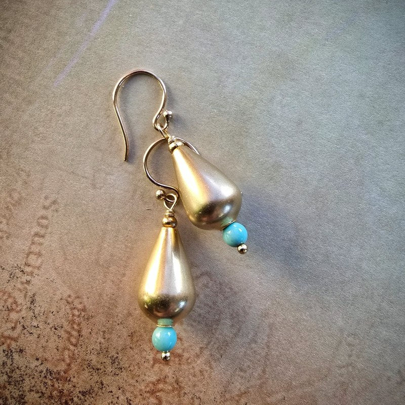 Turquoise Vintage Teardrop Earrings