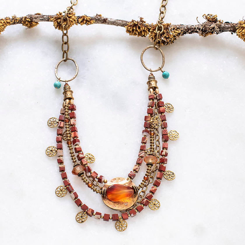 Carnelian &amp; Jasper Layed Necklace