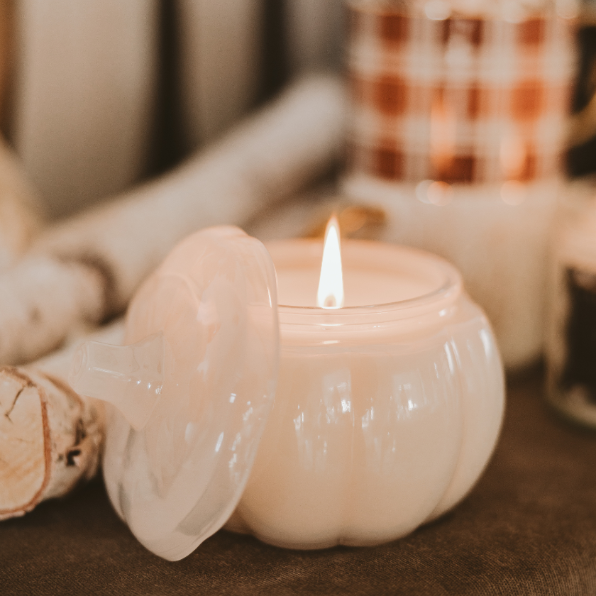 Pumpkin Candle- White