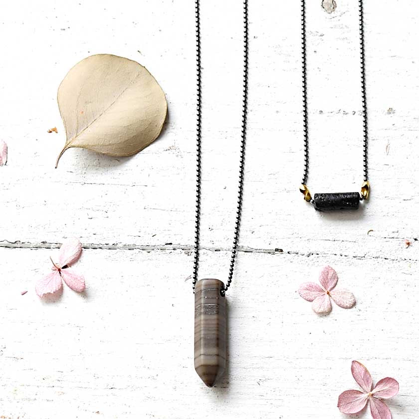 Gemstone Point Diffuser Necklace - Small