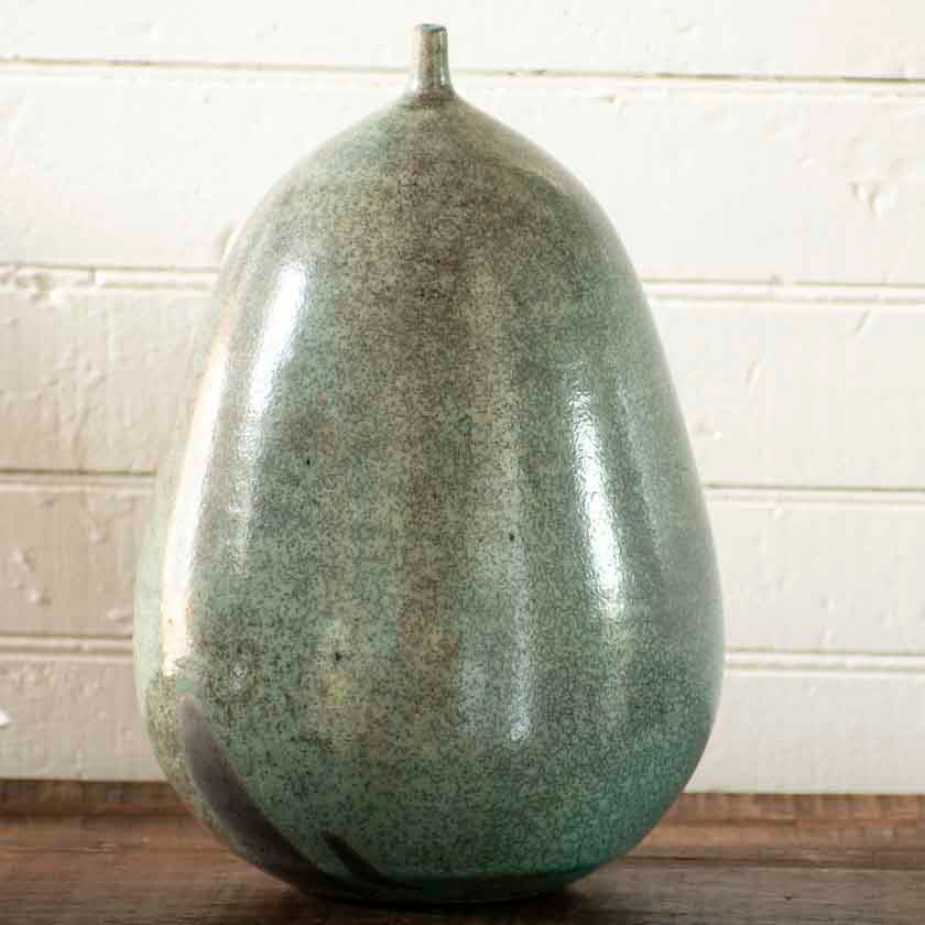 handmade turquoise raku pottery