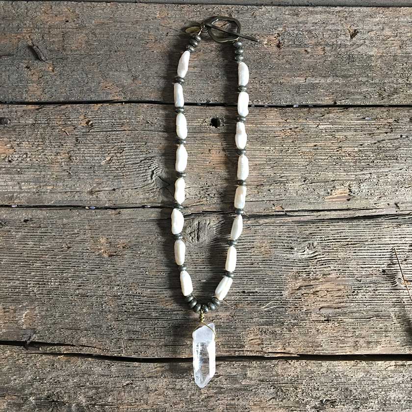 Pearl With Crystal Necklace