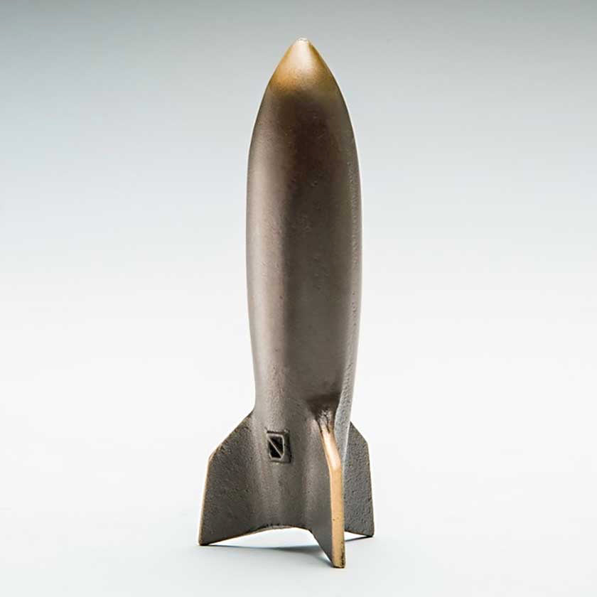 Cast Bronze Rocket Sculpture