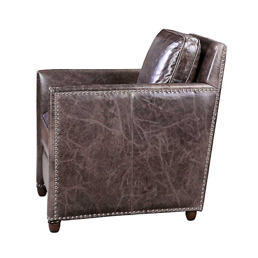 Leather Club Chair in Smoke