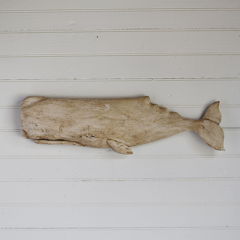 Hand-Carved Whale Wall Plaque