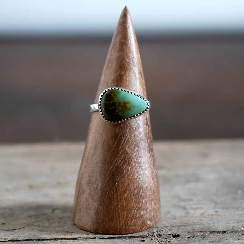 Pear shaped Royston Turquoise  Ring