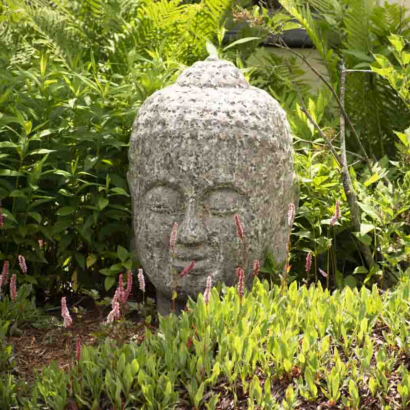 Large Angkor Buddha Head Sculpture
