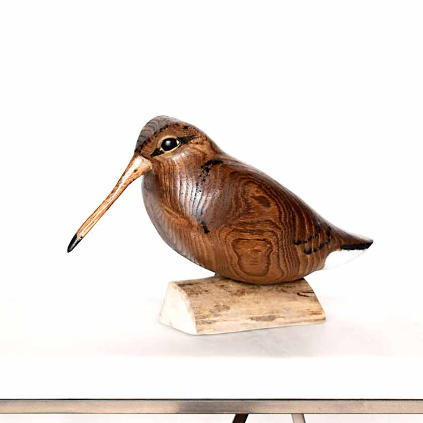 hand carved wooden bird Woodcock
