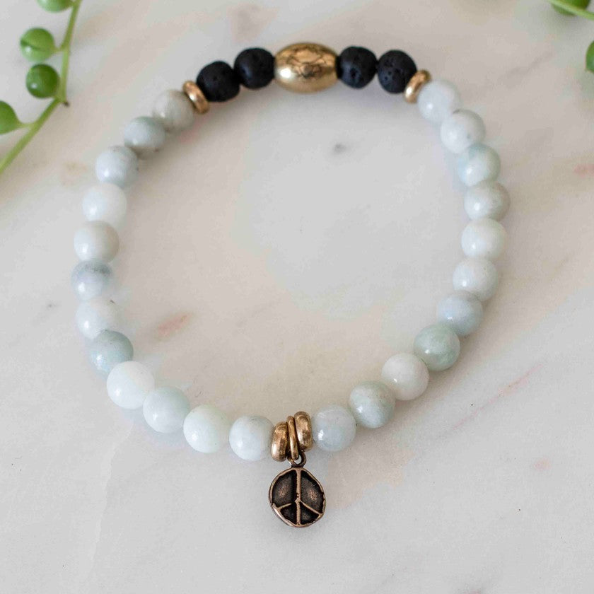 Peace Symbol Aromatherapy Diffuser Bracelet - DaVallia