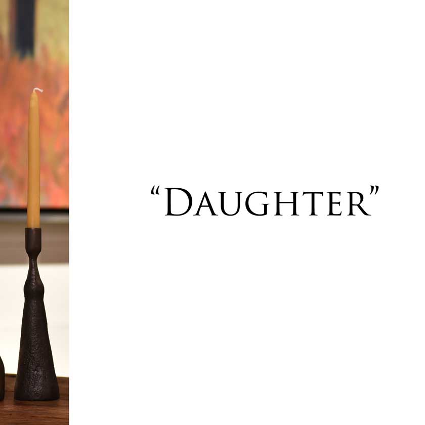 Handforged iron candle holders-daughter