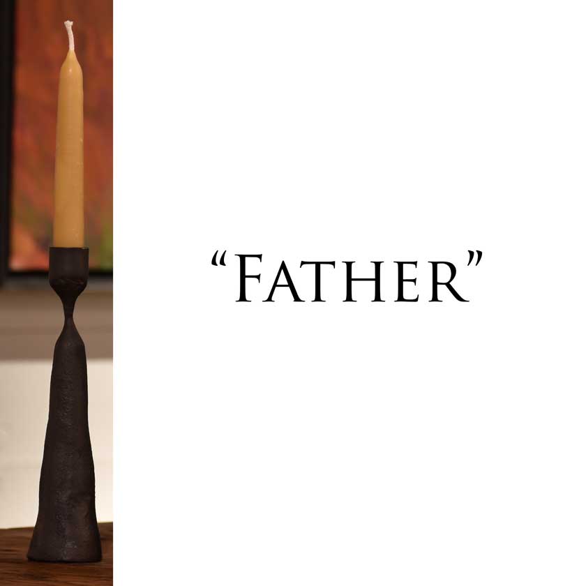 Handforged iron candle holders-father