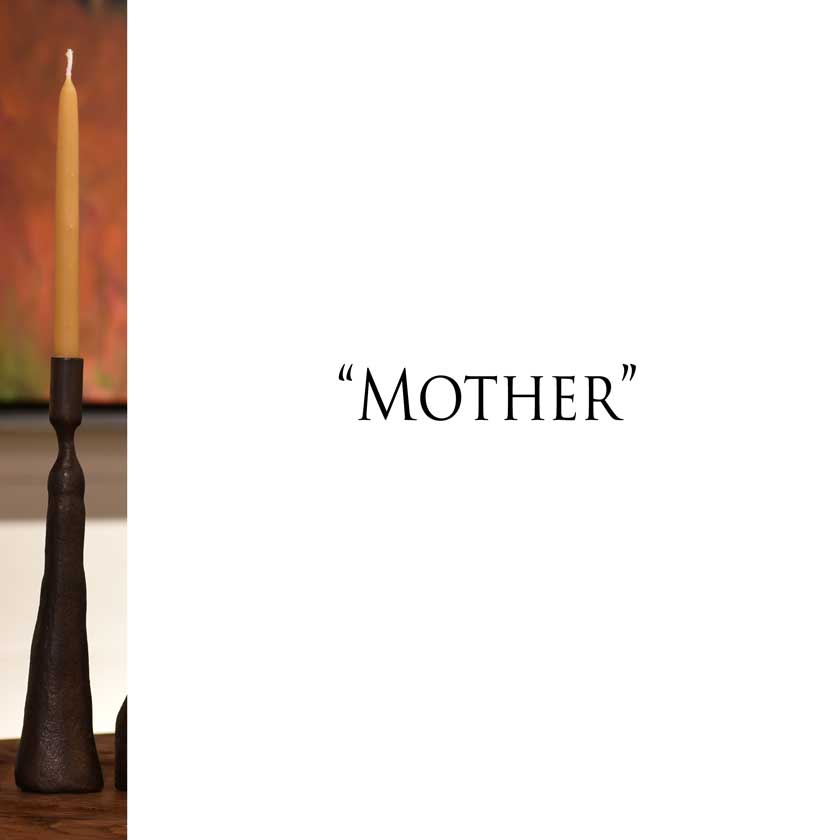 Handforged iron candle holders-mother