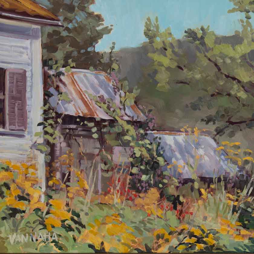 Oil painting of Woodstock Vermont home at DaVallia Gallery