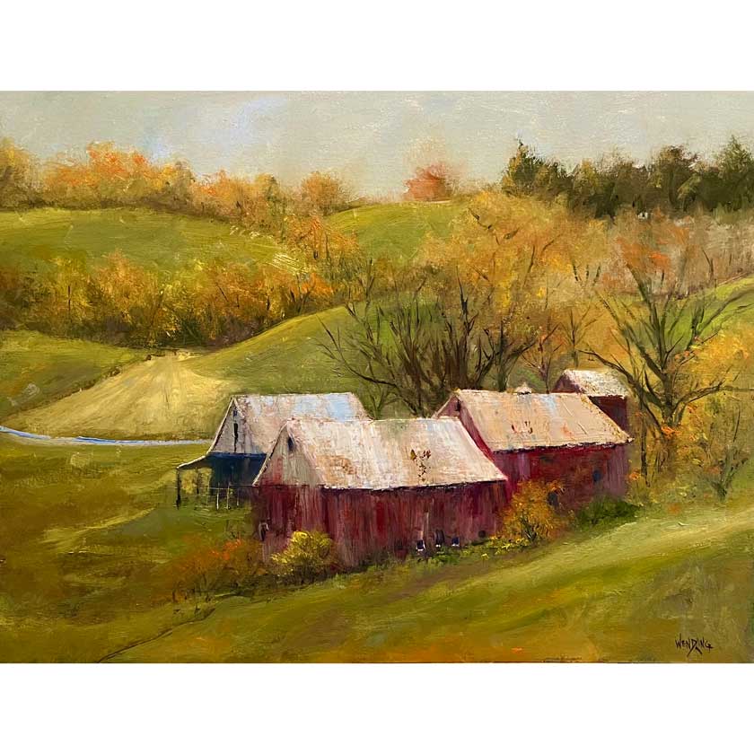 woodstock vermont farmhouse oil painting