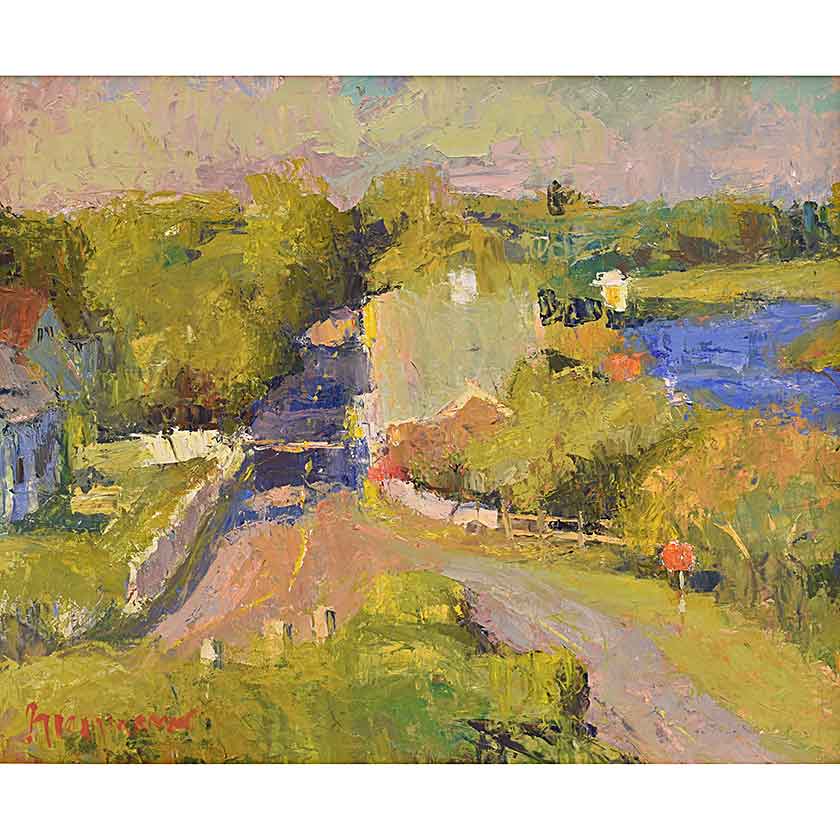 Village-Oil Painting 20x24 by VT plein-air painter Mary Giammarino