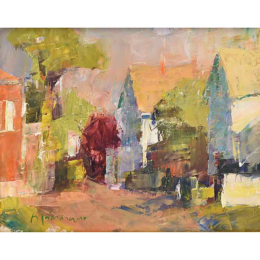 Village Center-Oil Painting 11x14 by VT plein-air painter Mary Giammarino