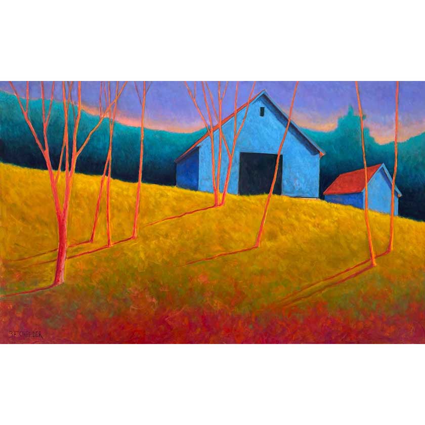 oil painting of VT barn by artist Peter Batchelder