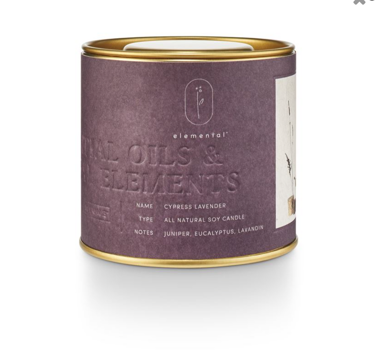 Cypress &amp; Lavender Tin Candle