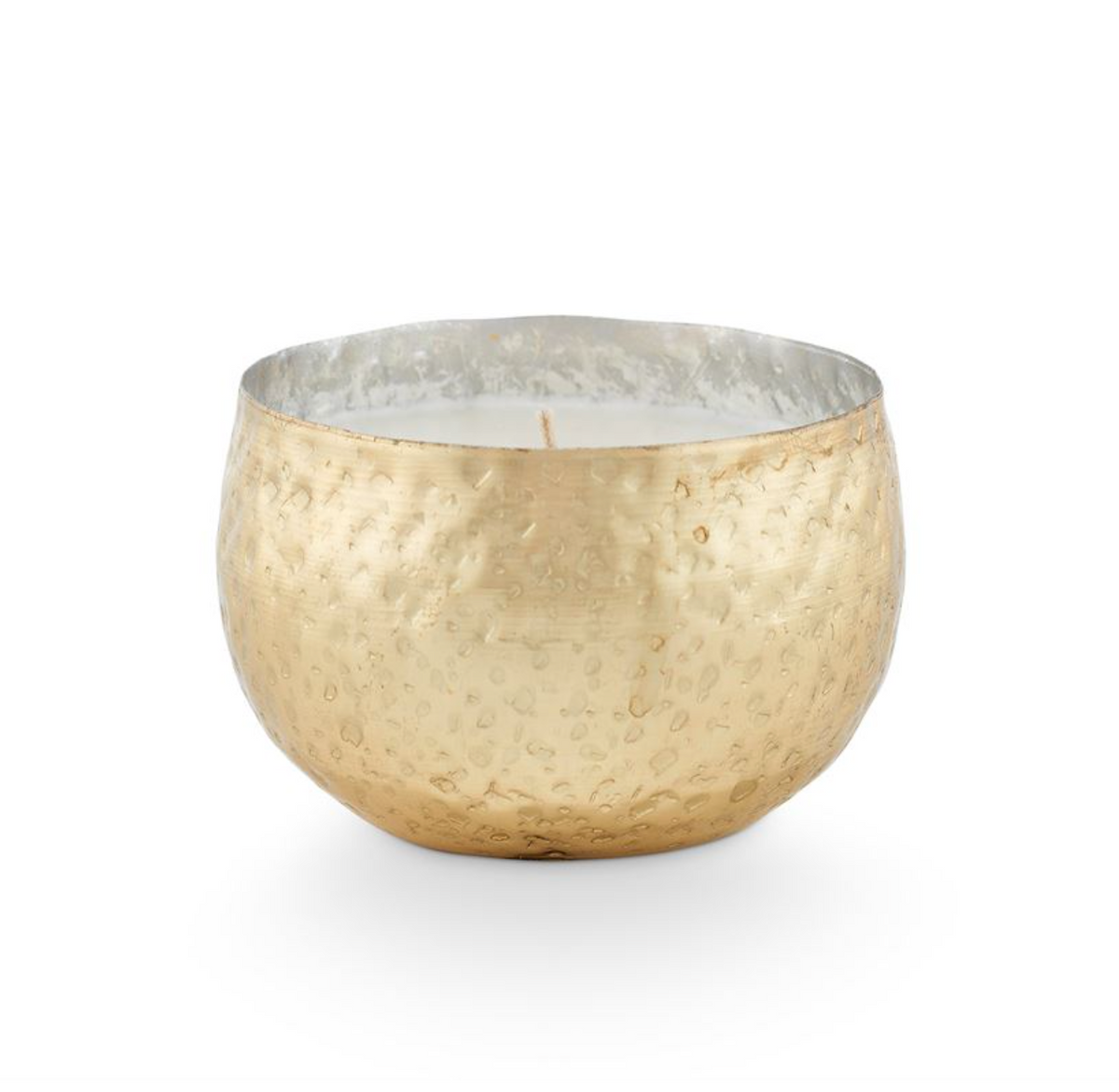 Winter White Metal Candle