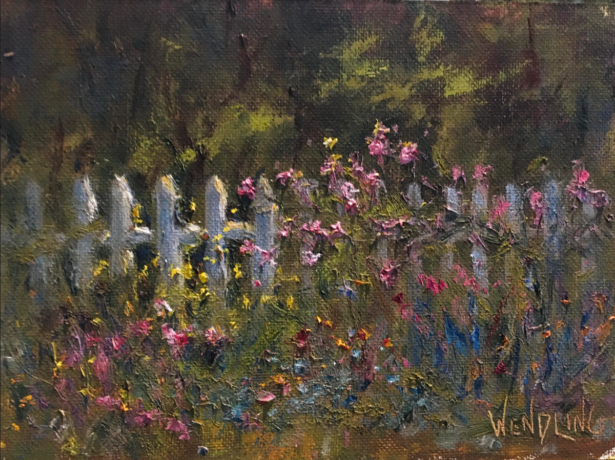 The Old Picket Fence- Oil Painting 6x8