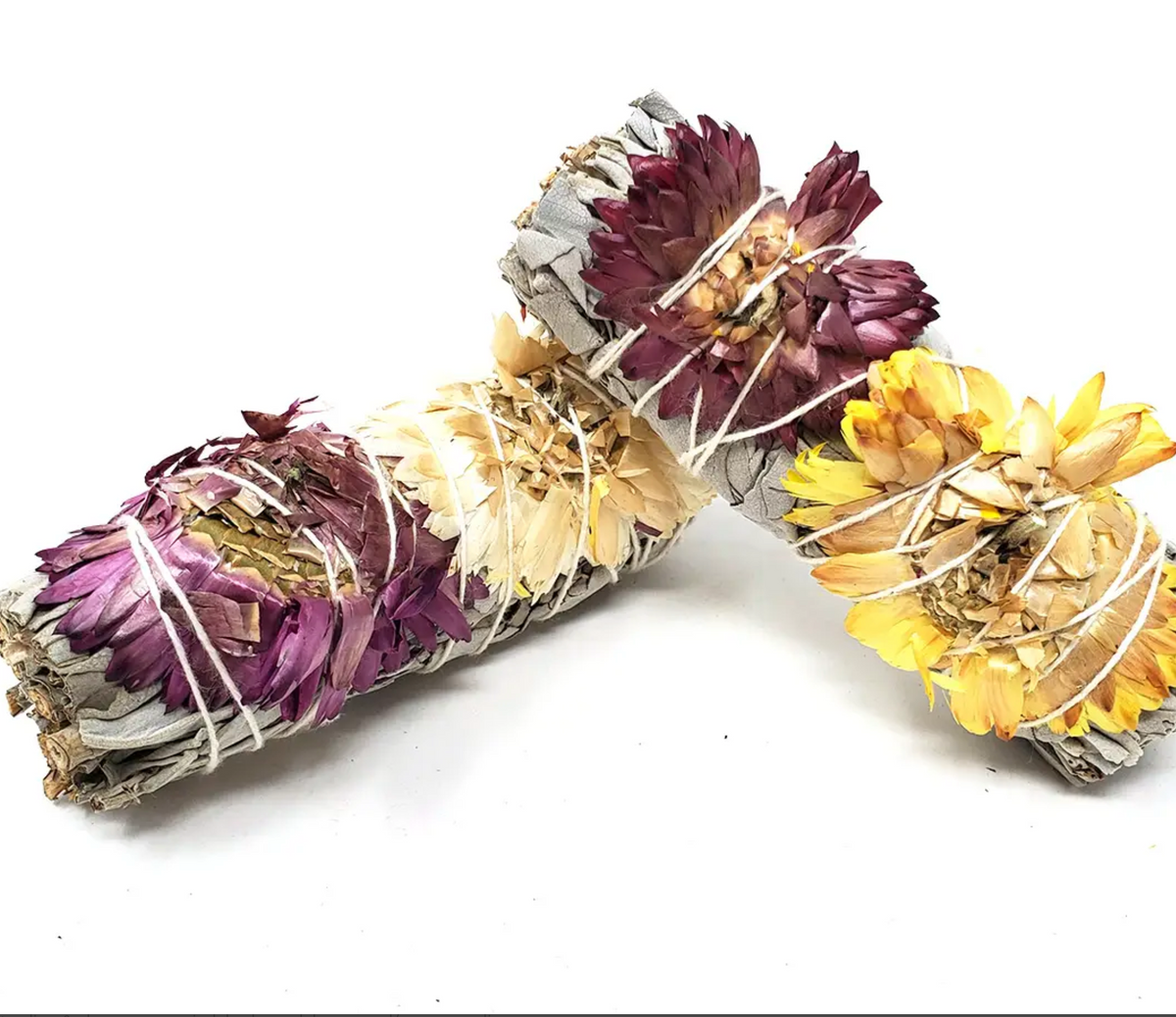 White Sage Smudge Stick With Sunflowers