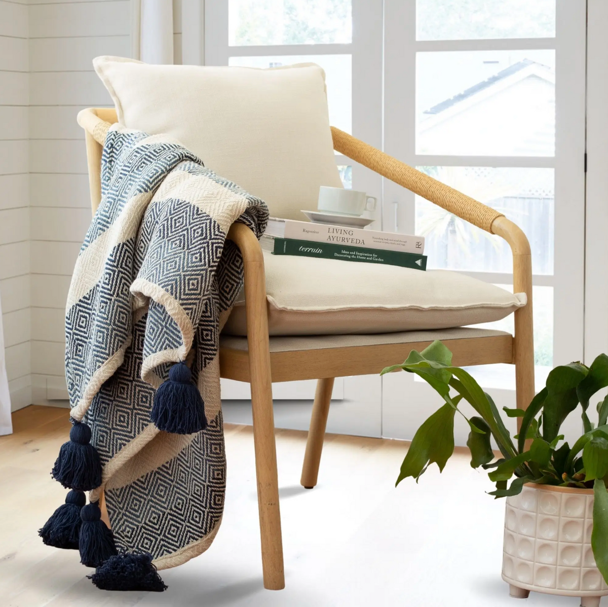 Oversized Wide Striped Throw