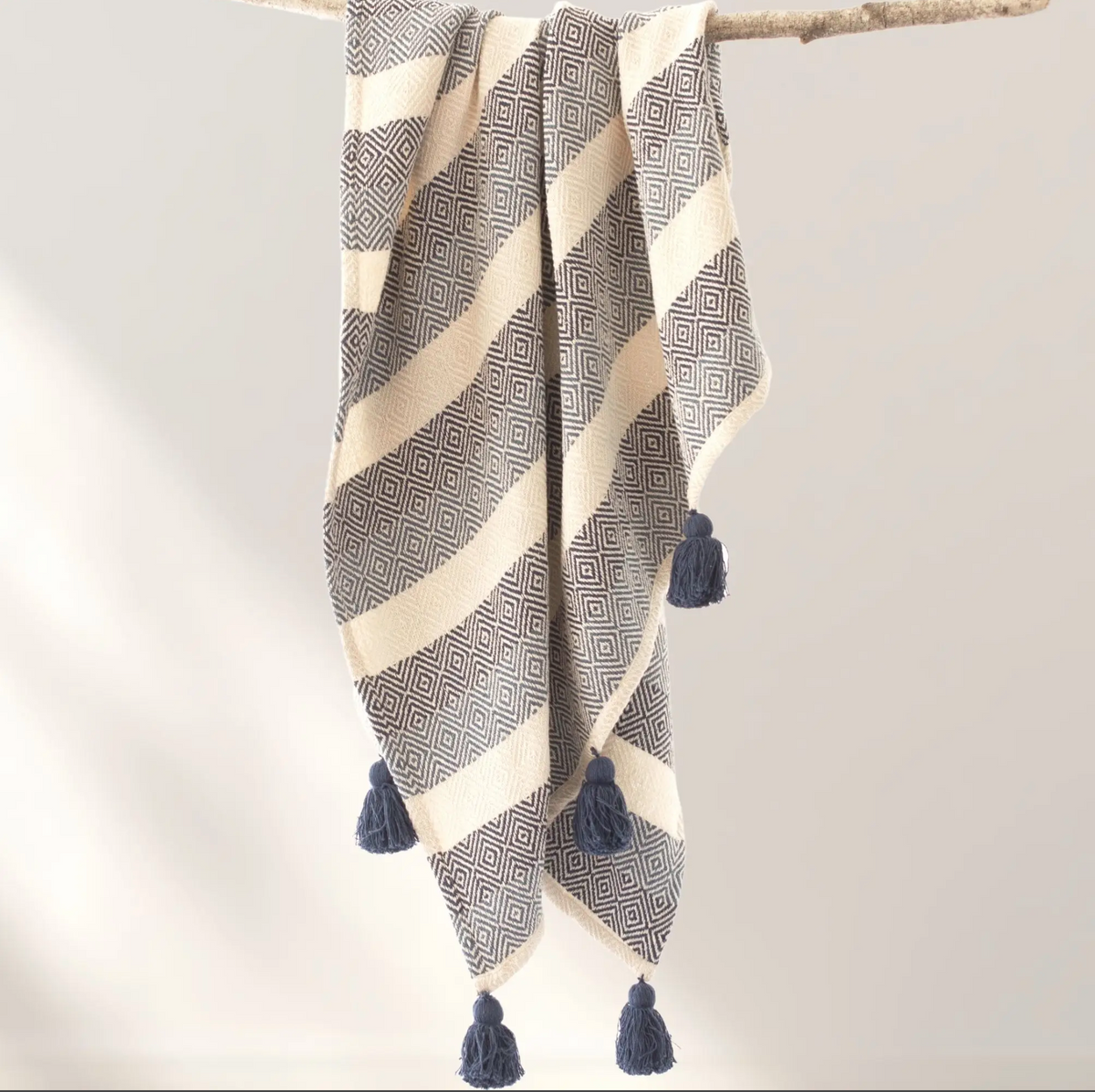Oversized Wide Striped Throw