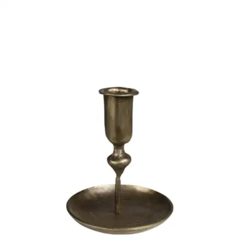 Plum Brass Taper Candle Holder
