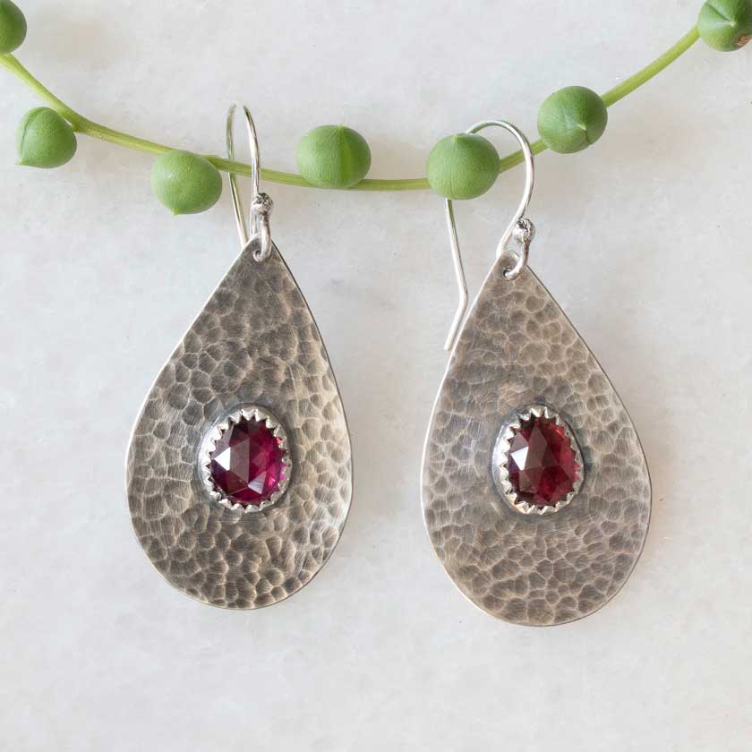 Textured Silver Clay Earrings and Pendant - The Bench