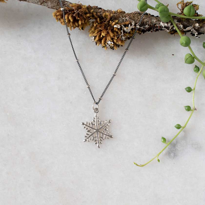 Buy CLARA Silver Rhodium Plated Swiss Zirconia Snowflake Pendant Chain  Necklace Gift For Women & Girls online