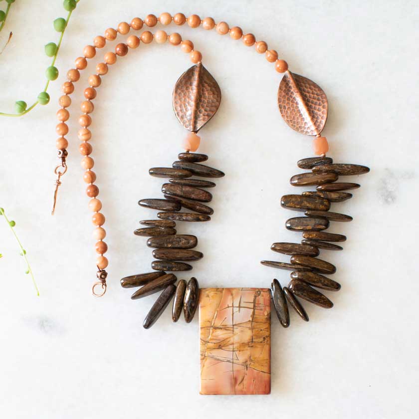 Brass Geometric Layering Necklaces - DaVallia