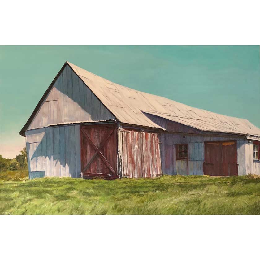 Oil painting of VT barn by tom Pirozzoli