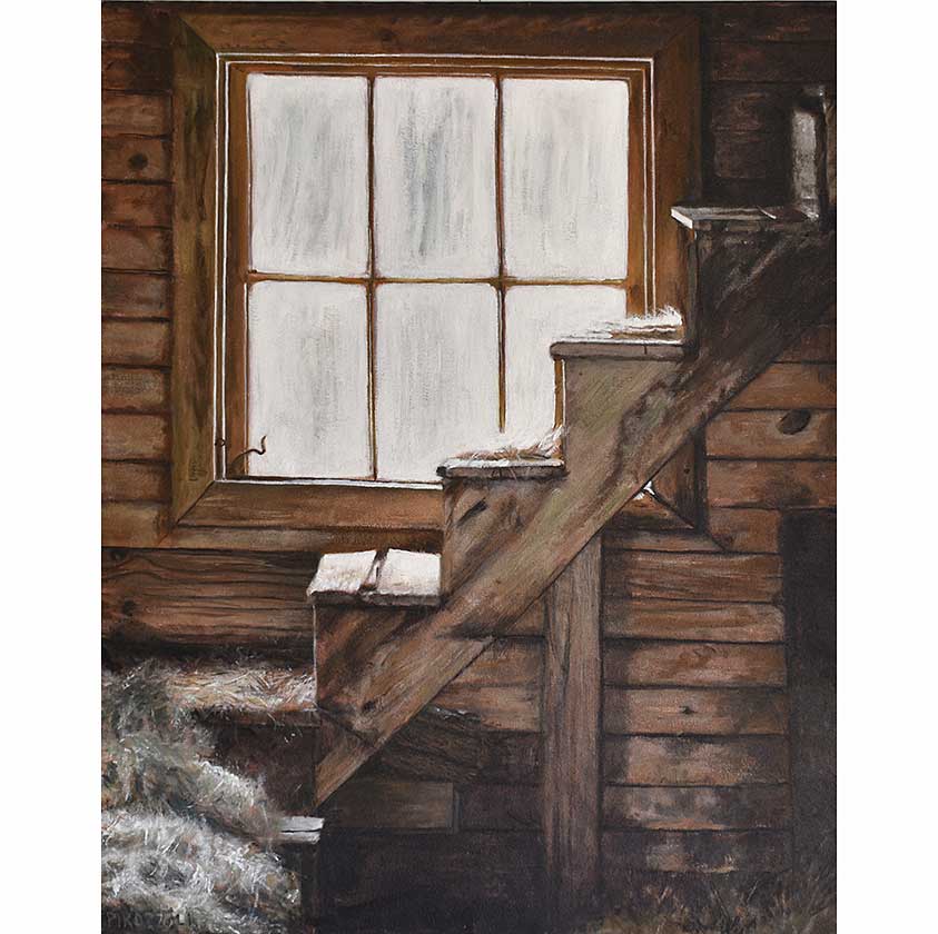 Barn window painting at DaVallia Gallery VT