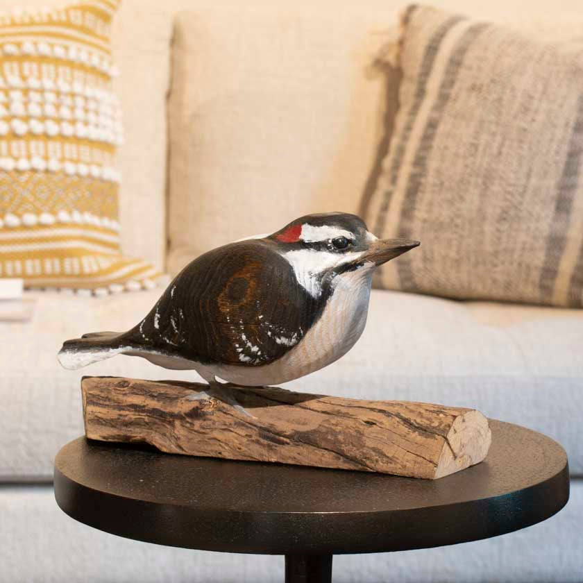 Hairy Woodpecker wood carving