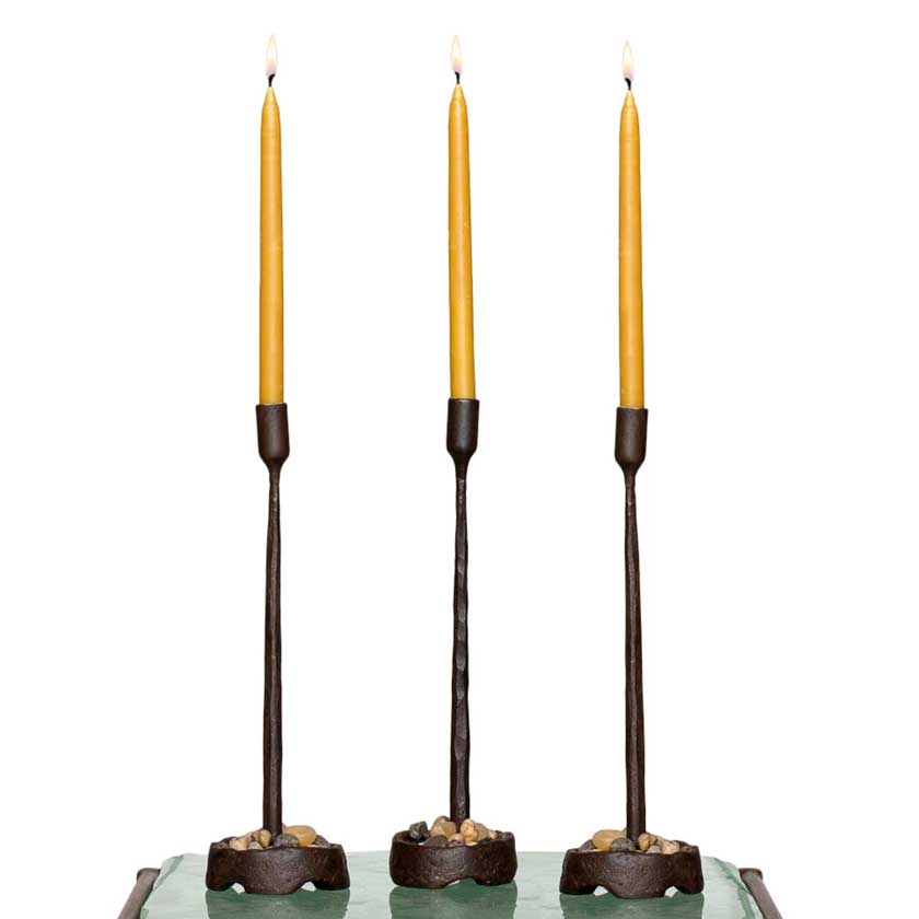 hand forged iron candleholders