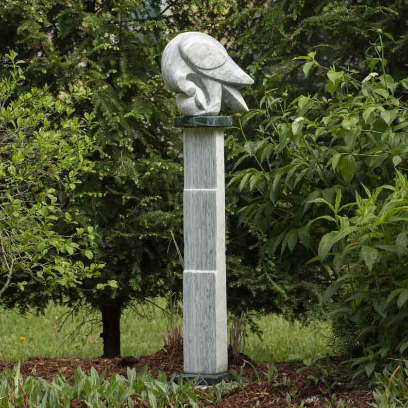 VT made marble garden sculpture by Nancy Diefenbach