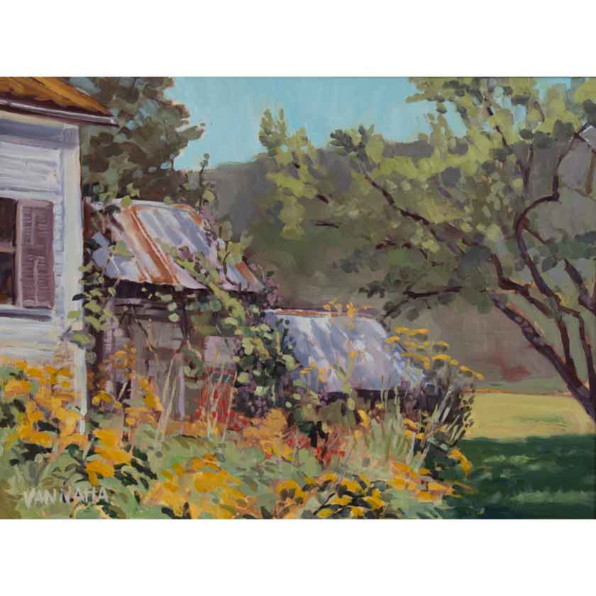 Oil painting of Woodstock Vermont home at DaVallia Gallery