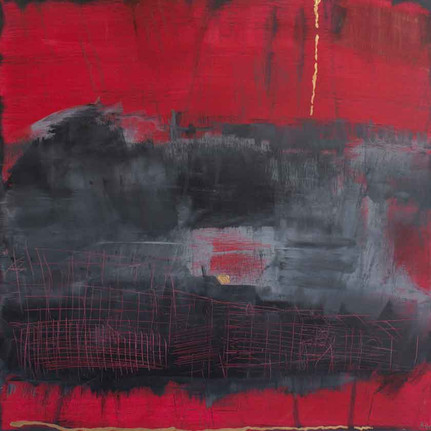 Mixed media oil painting by Katrin Waite