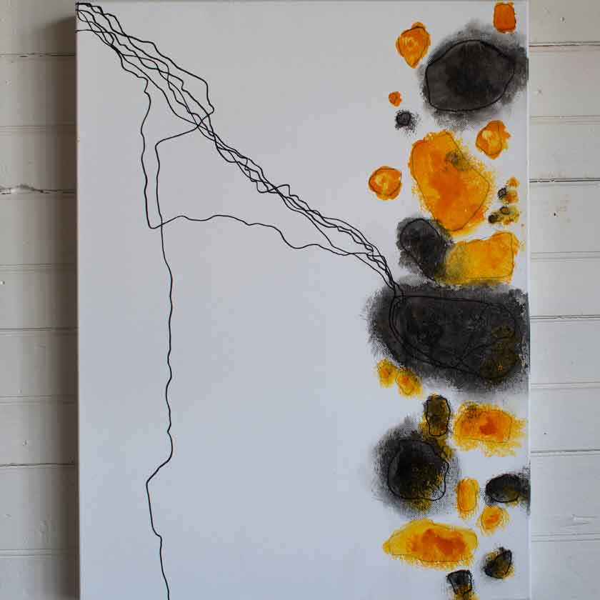 Mixed media oil painting by Katrin Waite