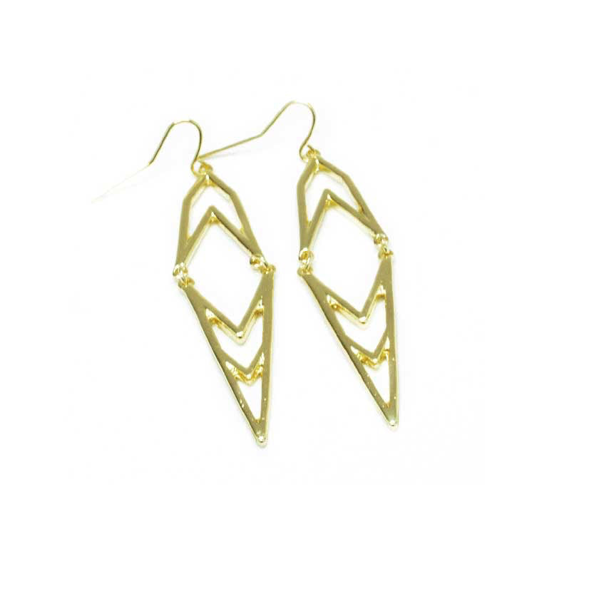 Gold Hinged Deco Earrings