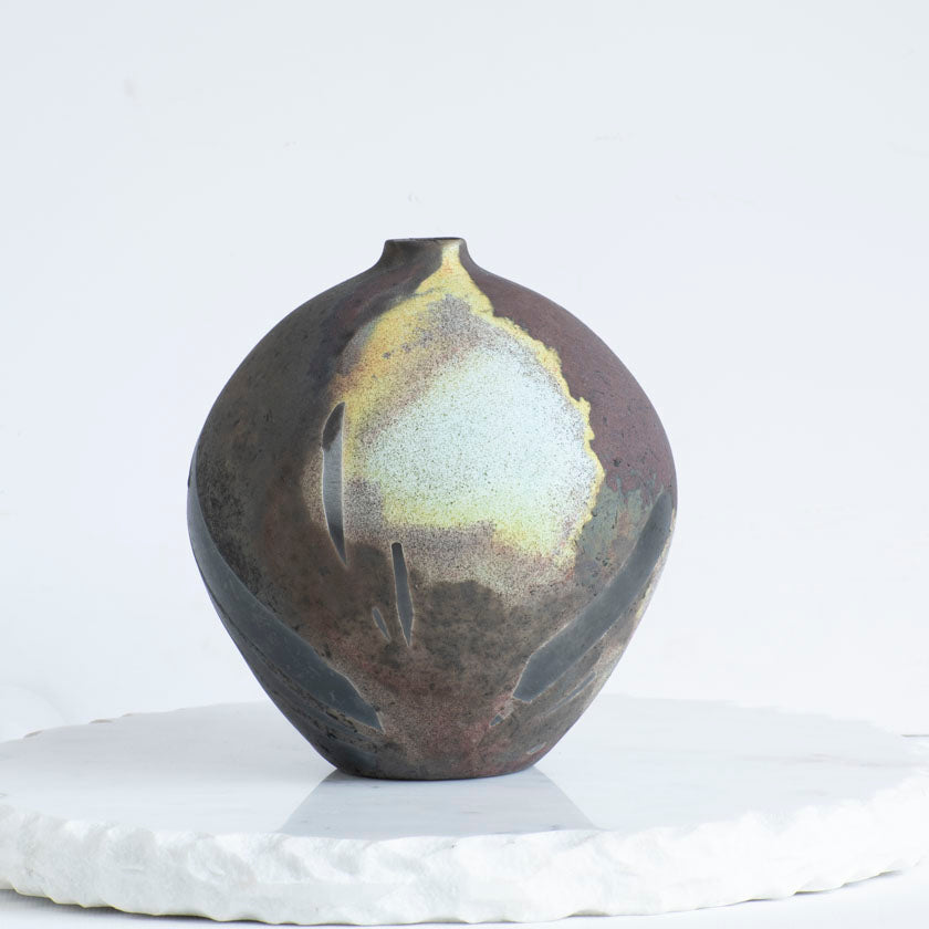 handmade raku pottery by Vermont  artist Andrew Berends