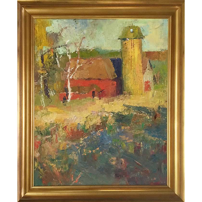 Framed oil painting by Vermont plein-air painter Mary Giammarino