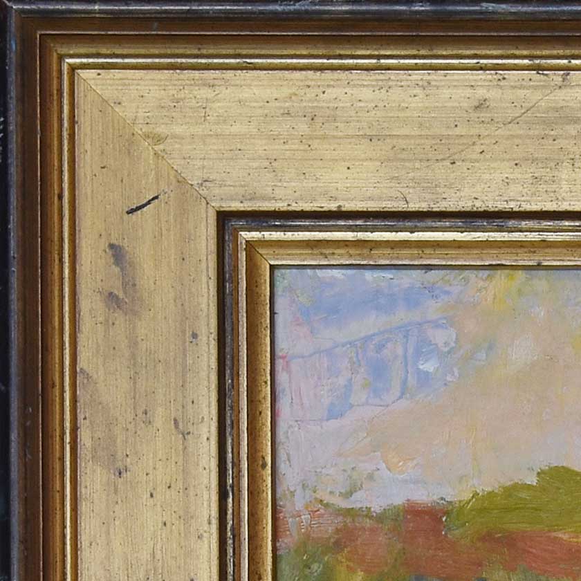Frame detail of Plein-air painting by Vermont artist, Mary Giammarino