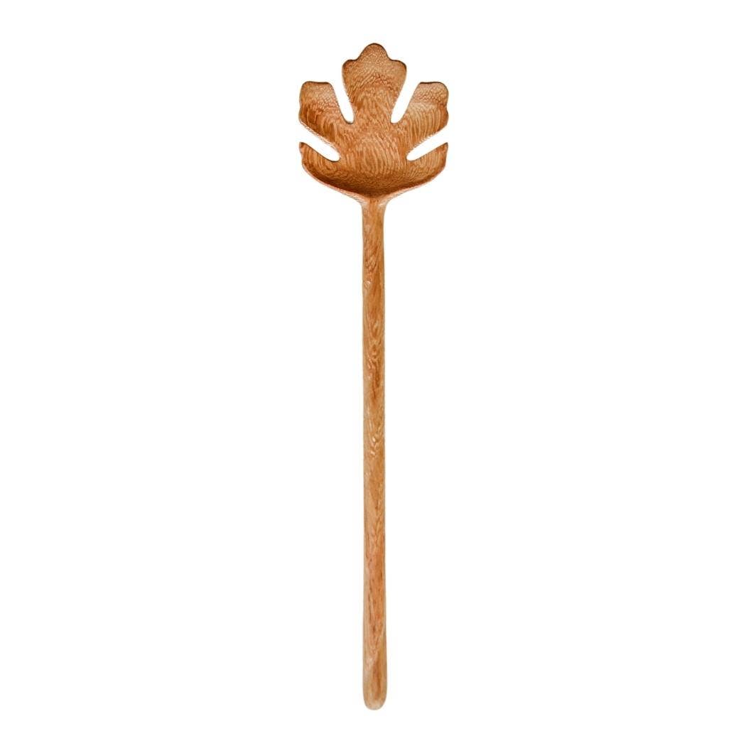 Hand-Carved Wooden Leaf Spoon