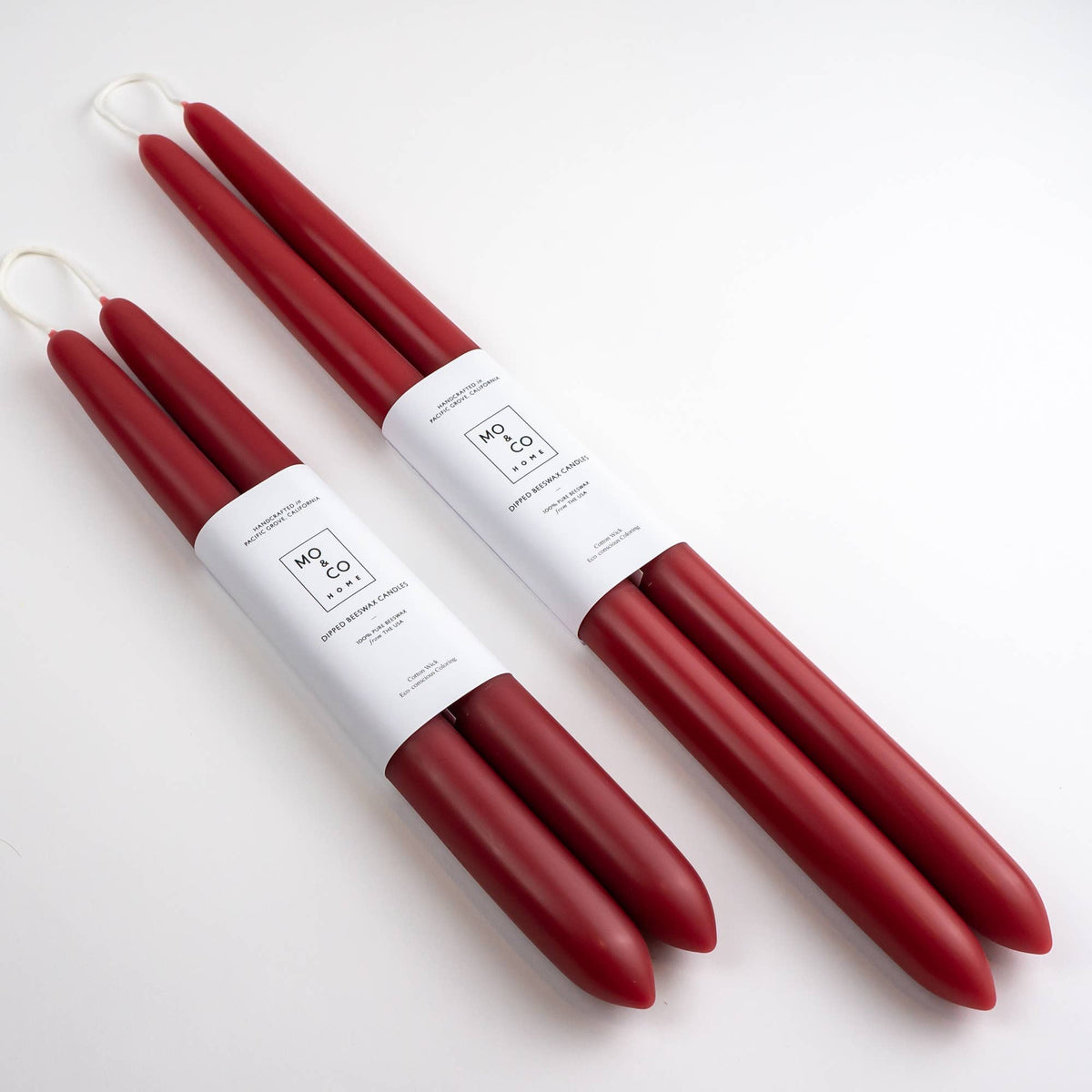 10&quot;  Beeswax Dipped Candles | Berry Red